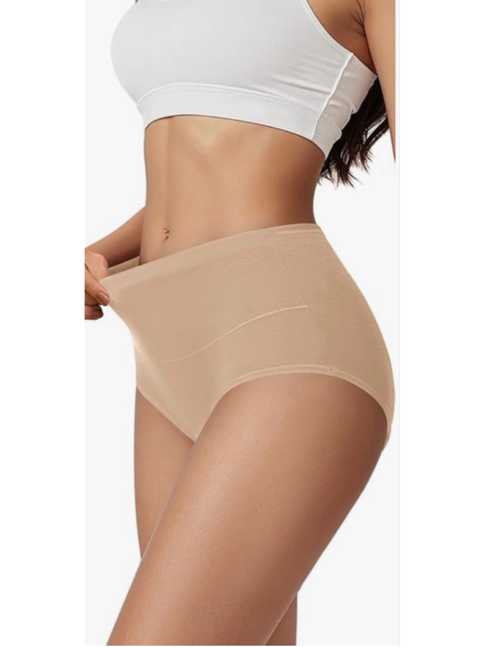NEW Pack of 3 Nude Soft Underwear High Waisted Full Coverage Briefs 2X